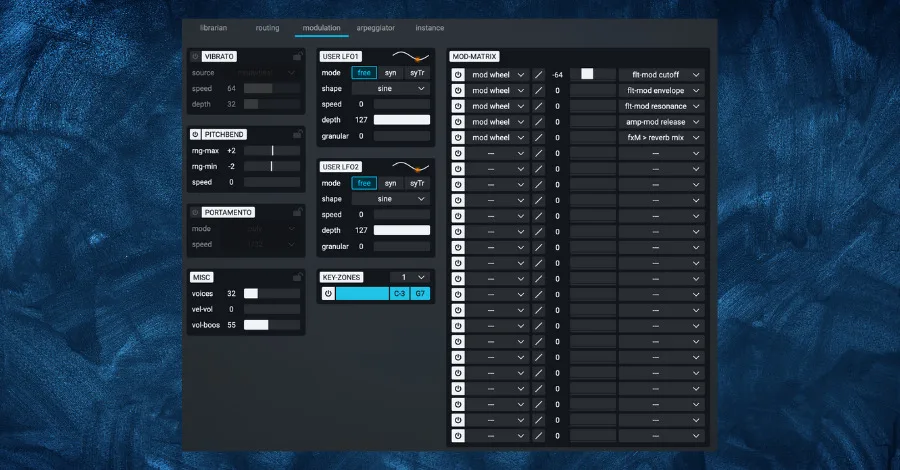 Modulation tab