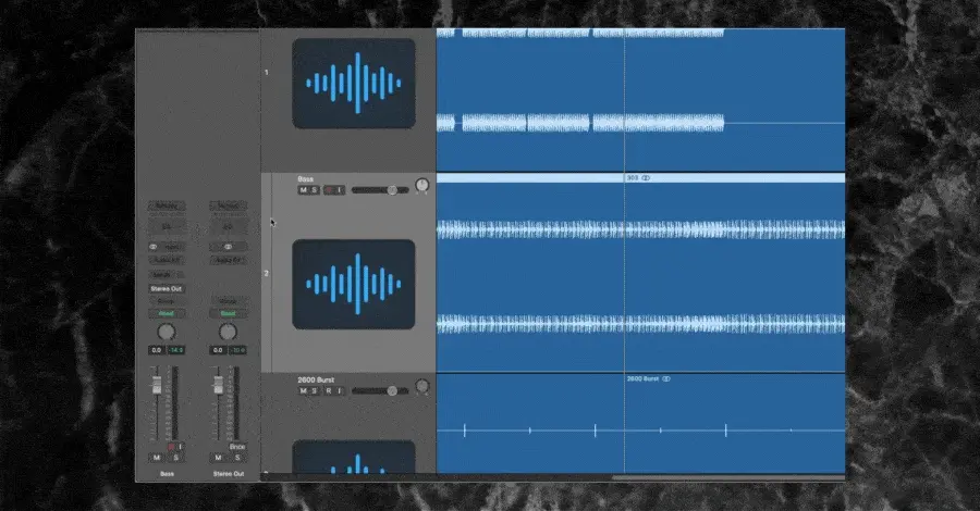 LFO Tool plugin inserted on bass channel with default shape