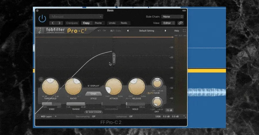 Pro-C sidechain input channel selected