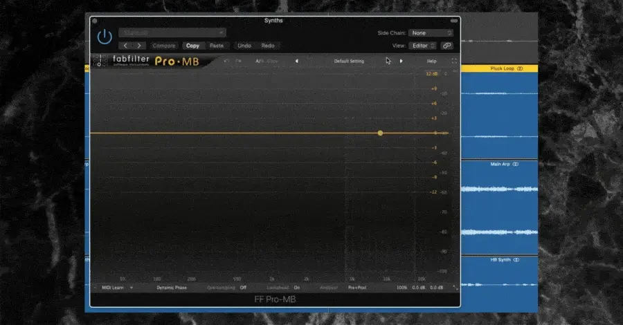 Pro-MB sidechain input set to vocal track