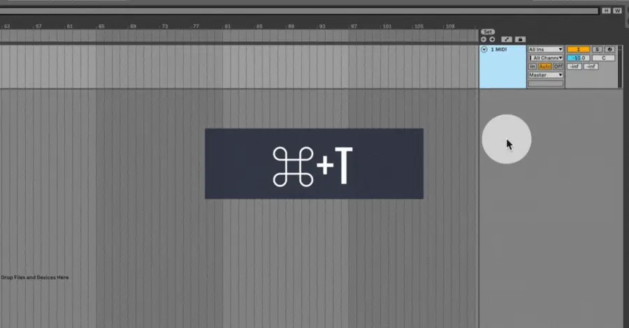 Ableton keyboard shortcut to create audio and MIDI tracks