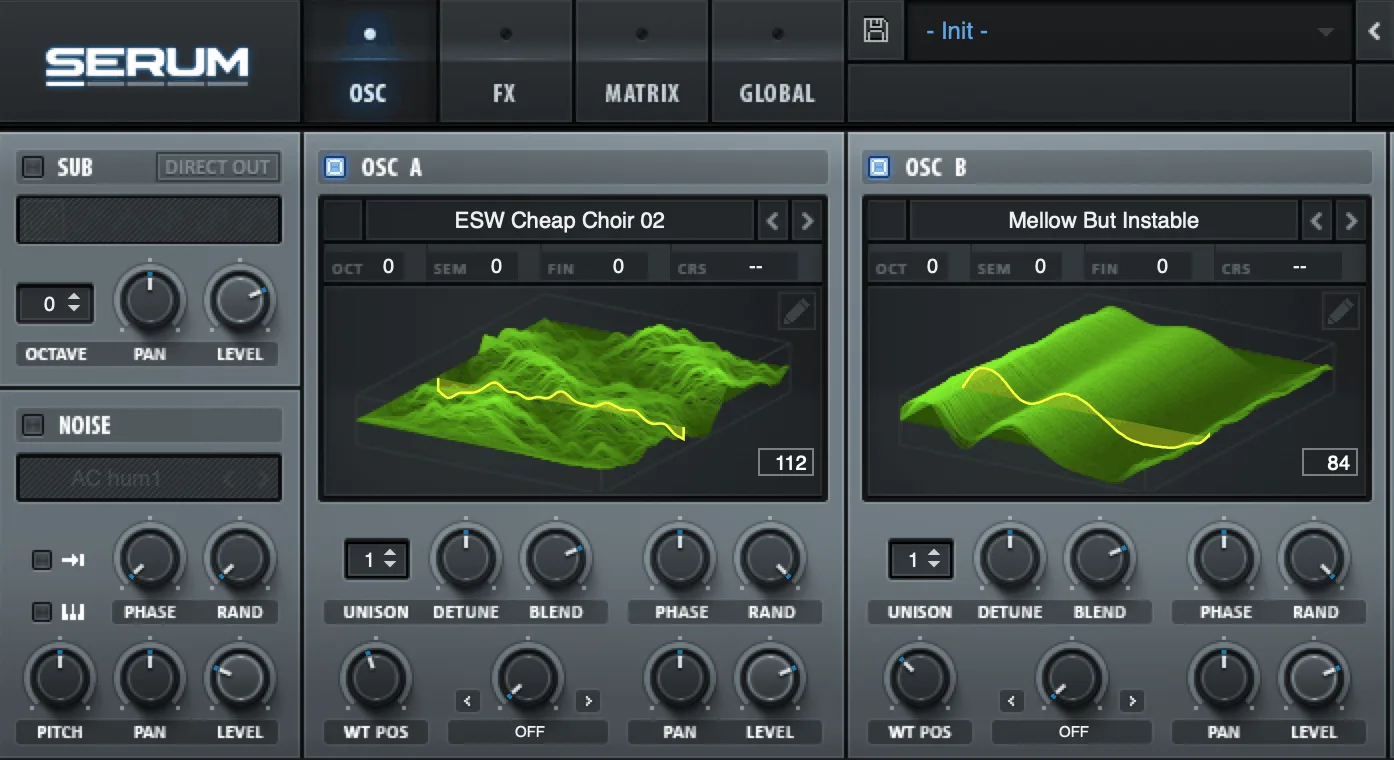 Serum wavetable synthesis