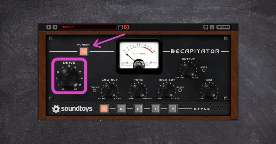Decapitator Punish button and E model settings for adding presence to lead elements