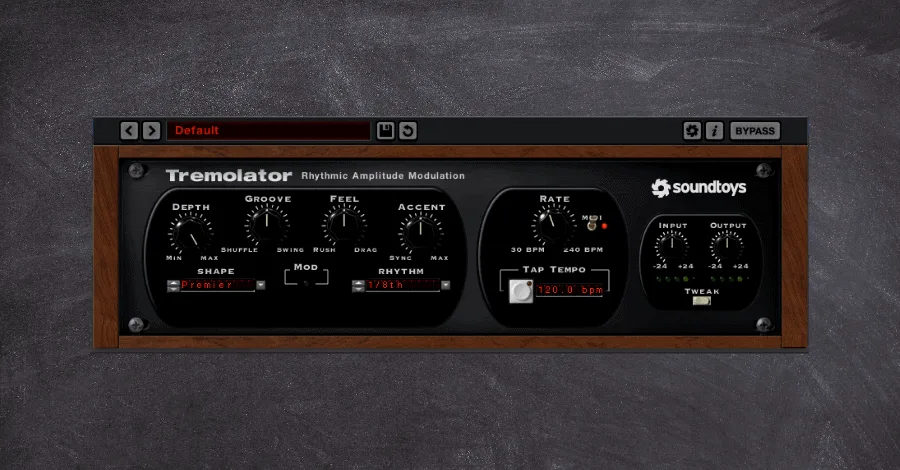 Tremolator plugin interface showing LFO and groove controls
