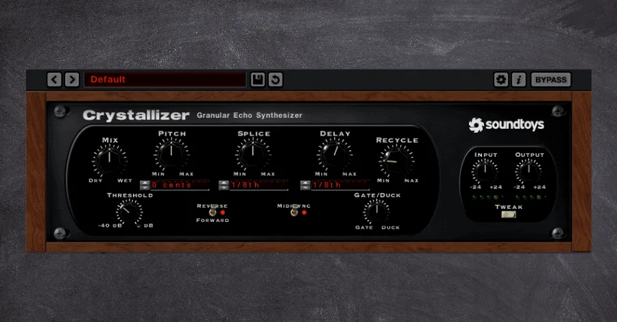 Crystallizer granular reverse echo plugin interface