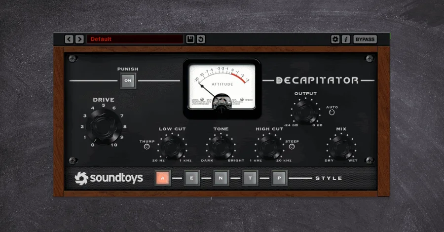 Decapitator saturation plugin interface showing five saturation models