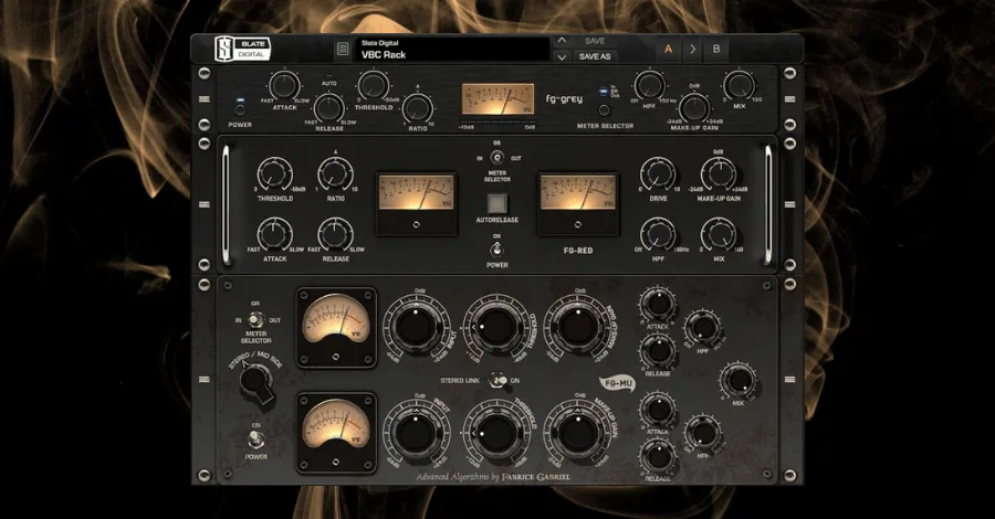 Slate Digital Virtual Buss Compressor plugin with FG-Grey SSL emulation mode selected