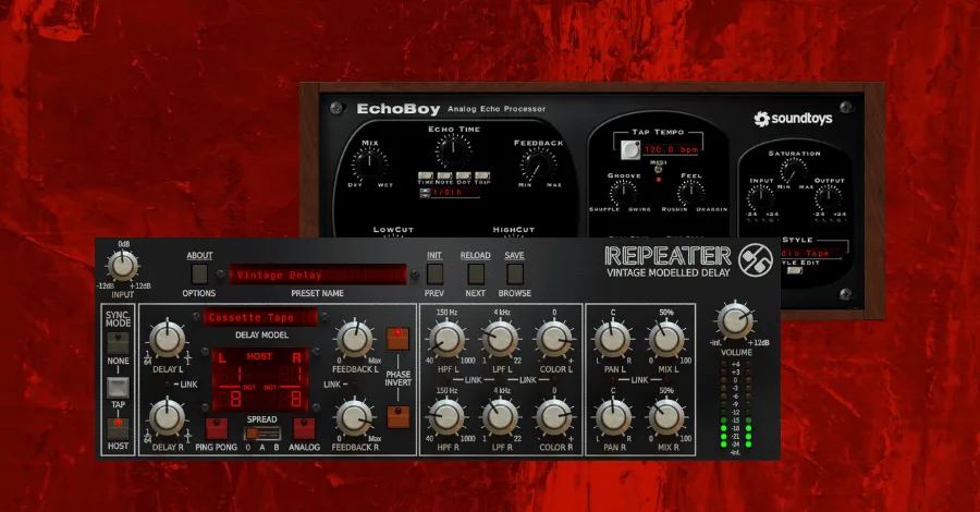 Delay plugin with ping-pong mode enabled for stereo width