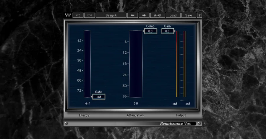 Waves R-Vox vocal compressor plugin interface