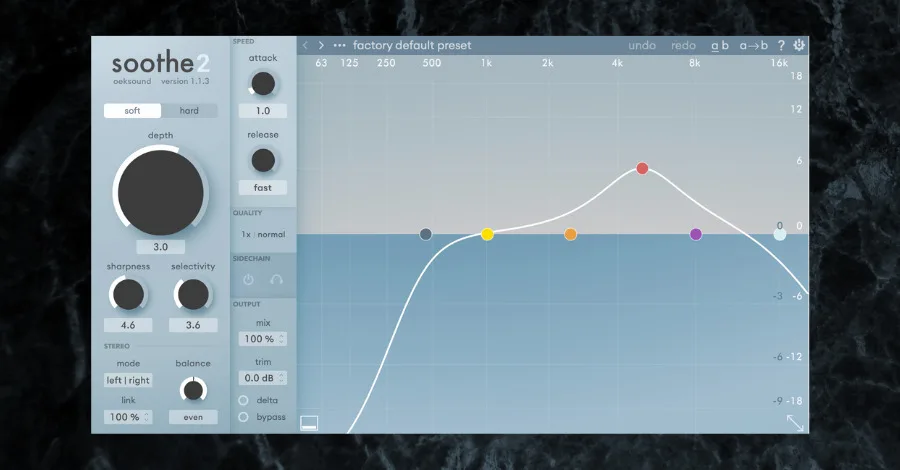Soothe2 dynamic resonance suppressor plugin interface