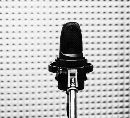 Portable vocal booth shield with integrated mic stand for home studio isolation
