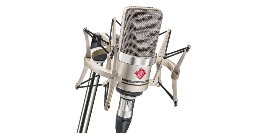 Neumann TLM 102 compact condenser microphone in shock mount
