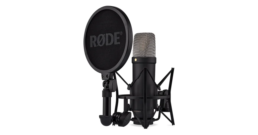 Rode NT1 5th Generation condenser microphone with shock mount and pop filter