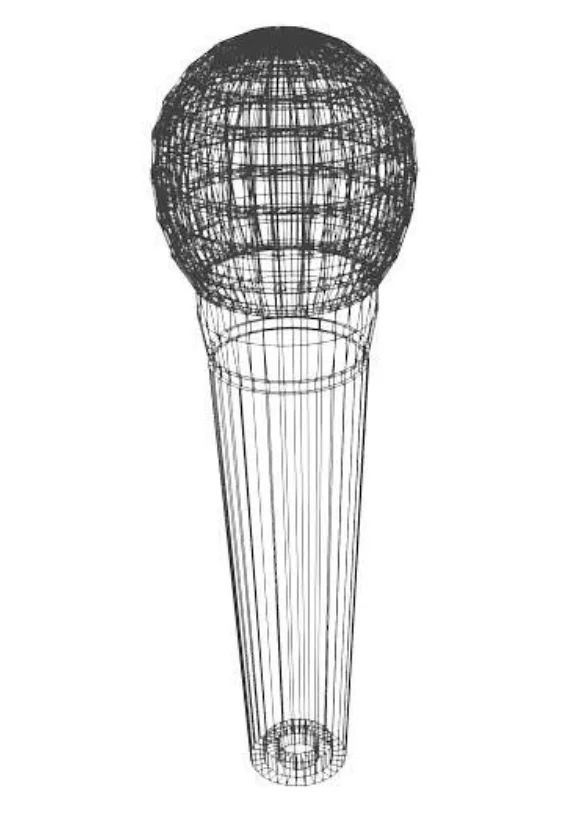 Dynamic microphone mounted on stand for vocal recording