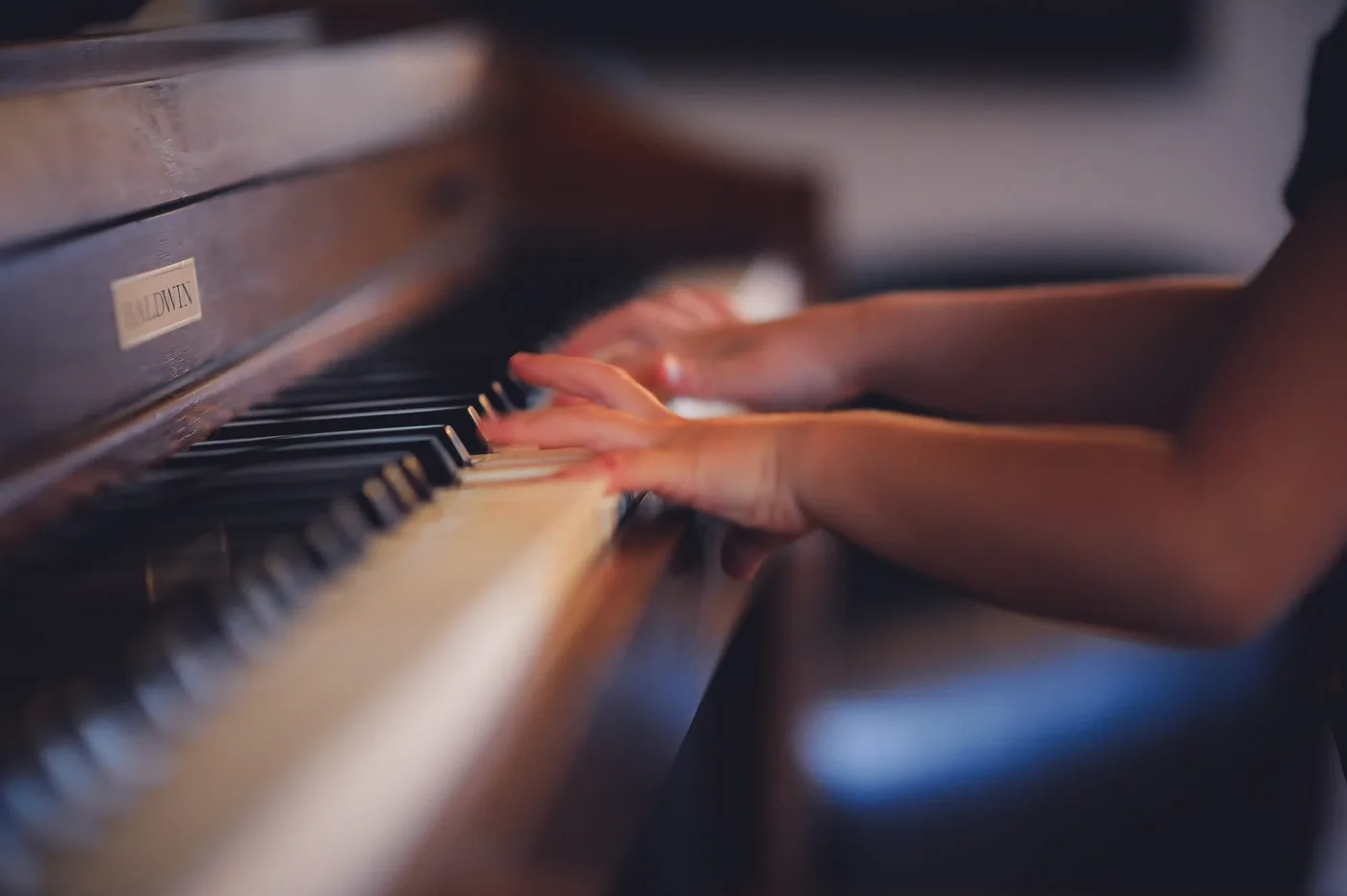 Piano keys representing the practice of melody writing