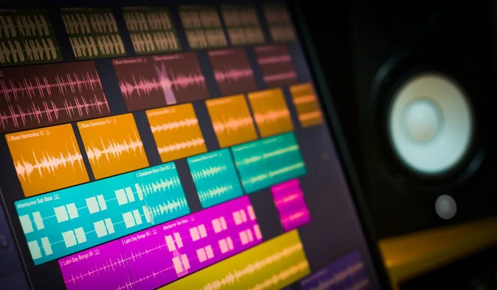 Loop and theme melody writing concept in a DAW timeline
