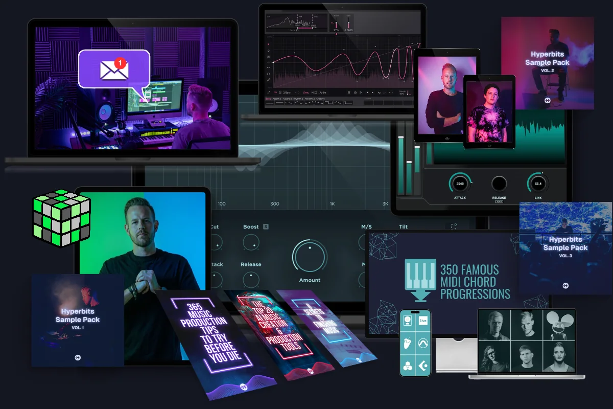 Every free Hyperbits resource: sample packs, 350 MIDI chord progressions, the email course, workshops and production guides