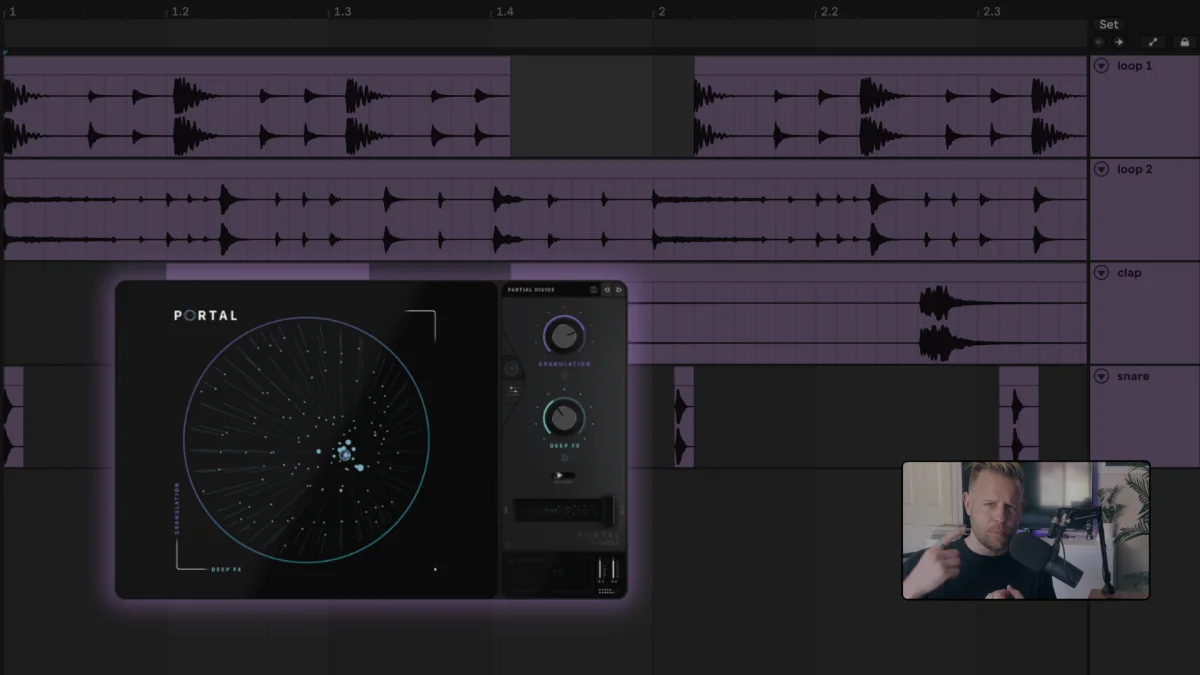 A live Masterclass session in progress: a track open in the DAW being reviewed by an instructor on video.