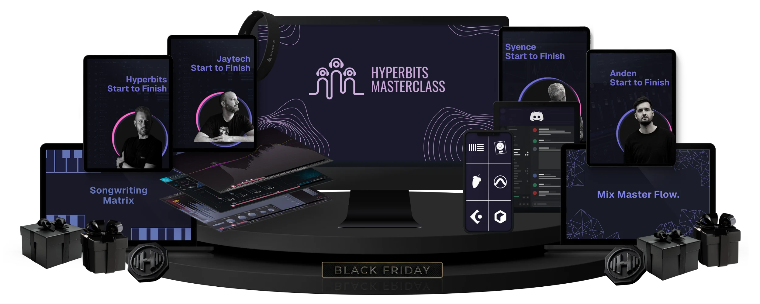 Hyperbits Masterclass on a Black Friday stage with all courses on display